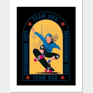 USA Sport Team Skateboarding 2024 Gear Posters and Art